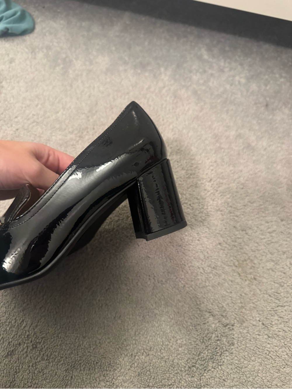 Vince Camuto Black Patent Leather Loafers with Gold Bit - Picture 2 of 3
